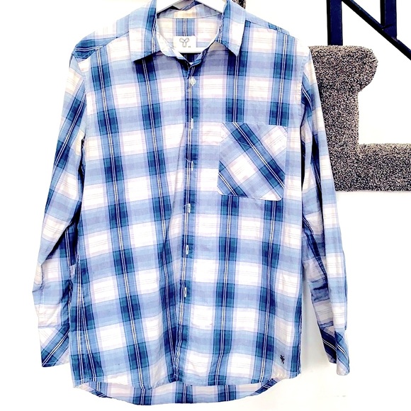 ARITZIA TNA Classic Plaid Boyfriend Style Long Sleeve Button Down - Picture 3 of 4